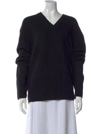 Pre-owned Lemaire Wool V-neck Sweater In Black