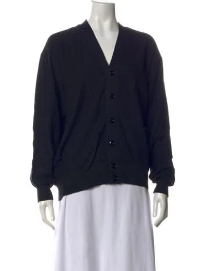 Pre-owned Lemaire Wool V-neck Sweater In Black