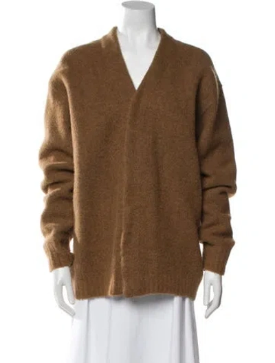 Pre-owned Lemaire Wool V-neck Sweater In Brown