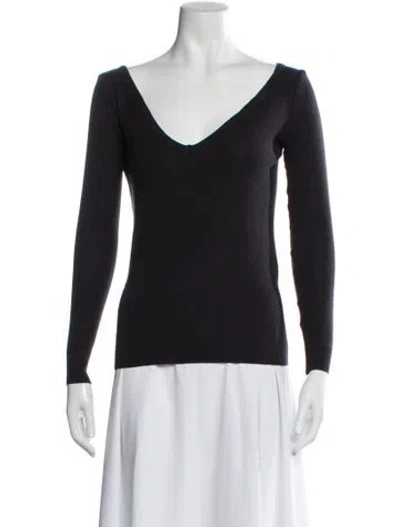 Pre-owned Lemaire Wool V-neck Top In Gray