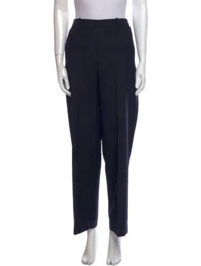 Pre-owned Lemaire Wool Wide Leg Pants In Black