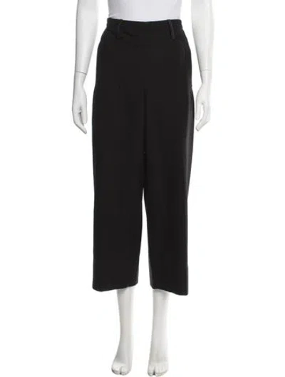 Pre-owned Lemaire Wool Wide Leg Pants In Black