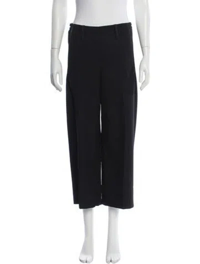 Pre-owned Lemaire Wool Wide Leg Pants In Black