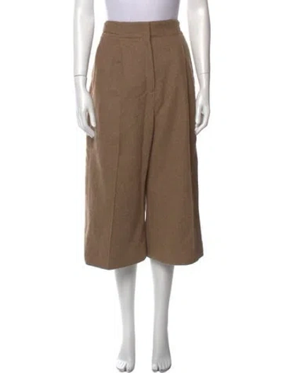 Pre-owned Lemaire Wool Wide Leg Pants In Brown