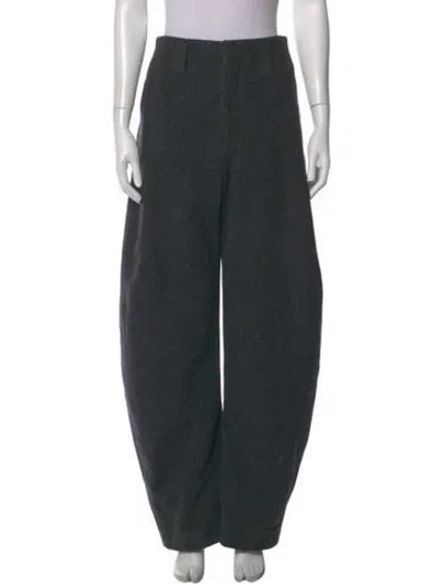 Pre-owned Lemaire Wool Wide Leg Pants In Gray