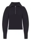 Lemaire Wool Zip-up Sweater In Black
