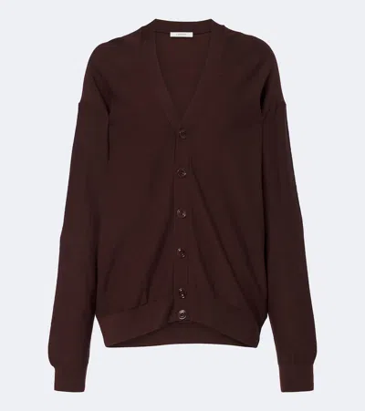 Lemaire Wool-blend Cardigan In Brown