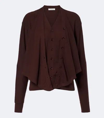 Lemaire Cardigan Aus Einem Wollgemisch In Burgundy