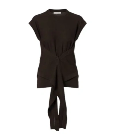 Lemaire Wool-blend Knitted Top In Brown