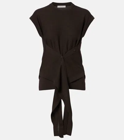 Lemaire Wool-blend Knitted Top In Blue