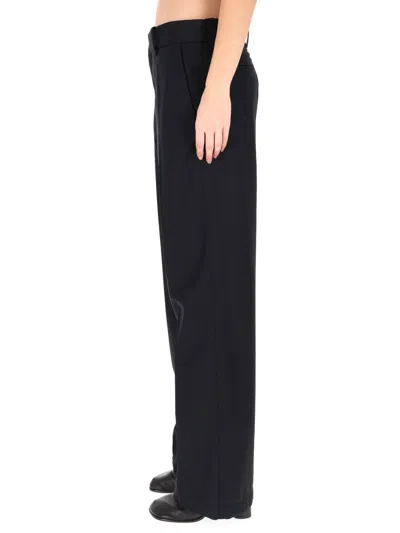 Lemaire Wool-blend Straight Trousers In Blue