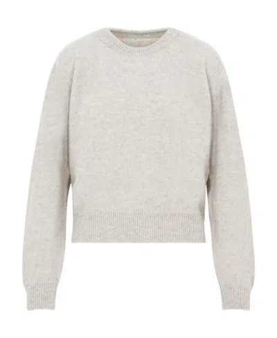 Lemaire Woolen Round Neck Sweater In White