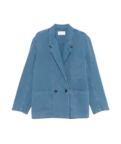 Lemaire Work Suit Coat In Blue