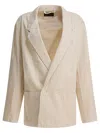 Lemaire Tailored Blazer Notched Lapels In Neutral