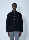 Lemaire Relaxed Fit Denim Shirt Featuring Front Pockets And Long Sleeves In Black