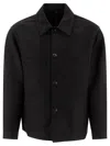 Lemaire Black Twisted Sleeve Workwear Jacket In Black