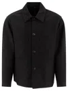 Lemaire Black Twisted Sleeve Workwear Jacket In Black