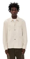 Lemaire Workwear Overshirt Denim Snow Clay In White