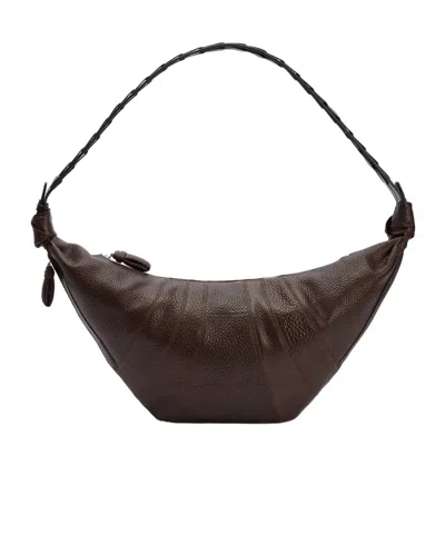 Lemaire Woven Chevron Large Croissant Bag In Brown
