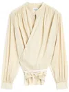 Lemaire Cotton Wrap Blouse In Yellow