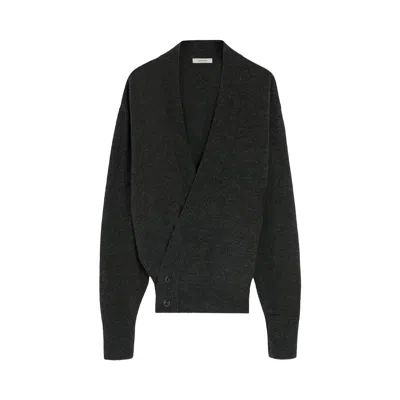 Pre-owned Lemaire Wrap Cardigan 'dark Espresso' | Grey | Men's Size L In Gray