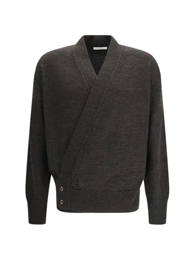 Lemaire Wrap Cardigan In Alpaca In Gray