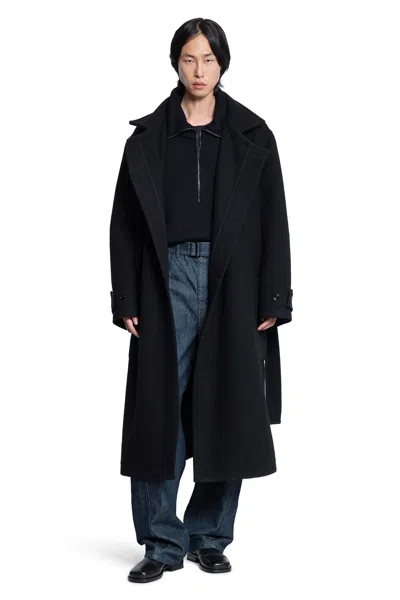 Lemaire Wrap Coat In Black