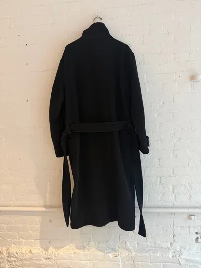 Lemaire Wrap Coat In Black