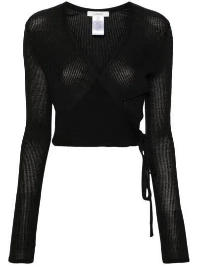Lemaire Wrap-design Cardigan In Black