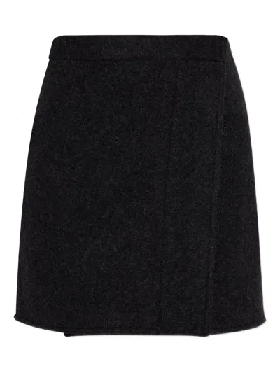 Lemaire Wrap Mini Skirt In Black