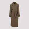 Lemaire Wool Wrap Coat And Belt In Brown