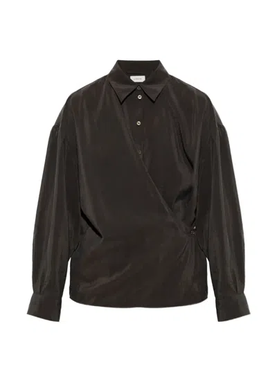 Lemaire Wrap-style Long-sleeve Shirt In Gray