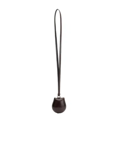 Lemaire X Carlos Penãfiel Castanet-shaped Leather Coin Purse In Black