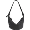 Lemaire X-large Croissant Canvas Shoulder Bag In Ash Black
