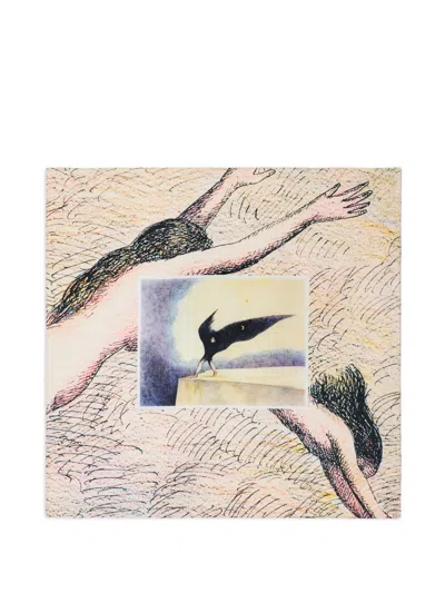 Lemaire X Roland Topor La Nuit 1972 Silk Scarf In Gold