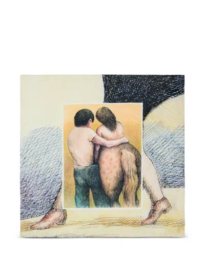 Lemaire X Roland Topor Les Amoureux Silk Scarf In Multi