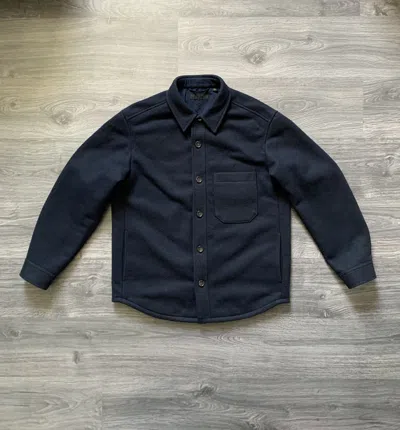 Pre-owned Lemaire X Uniqlo U Over Shirt One Pocket Jacket In Dark Navy