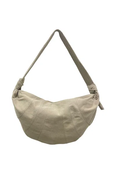 Lemaire Xl Croissant In Cotton Canvas Bags In Beige