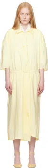 Lemaire Yellow Asymmetrical Shirt Midi Dress