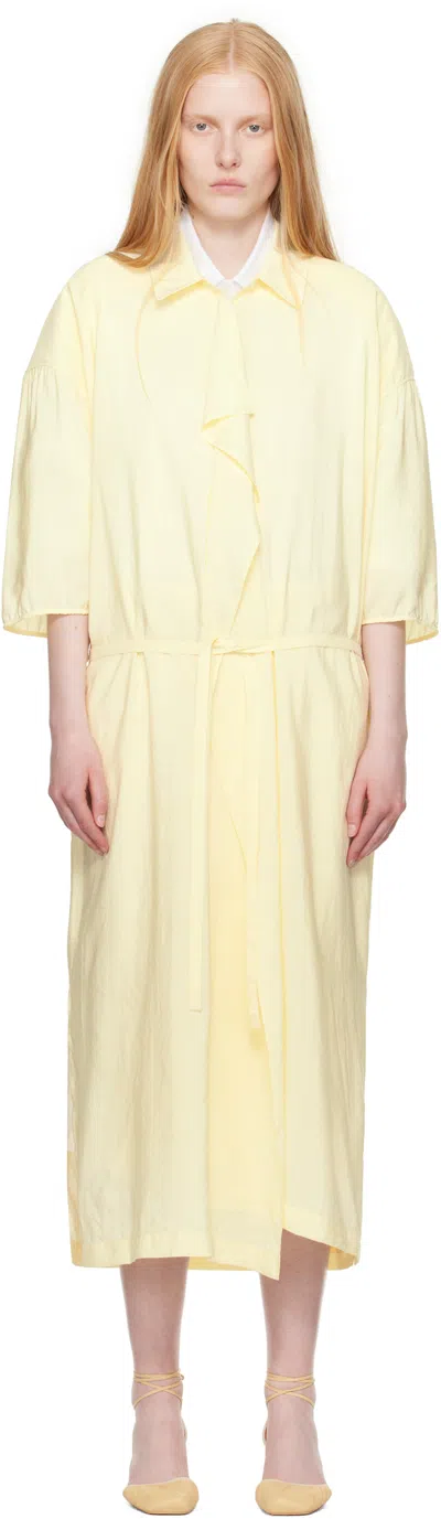 Lemaire Yellow Asymmetrical Shirt Midi Dress