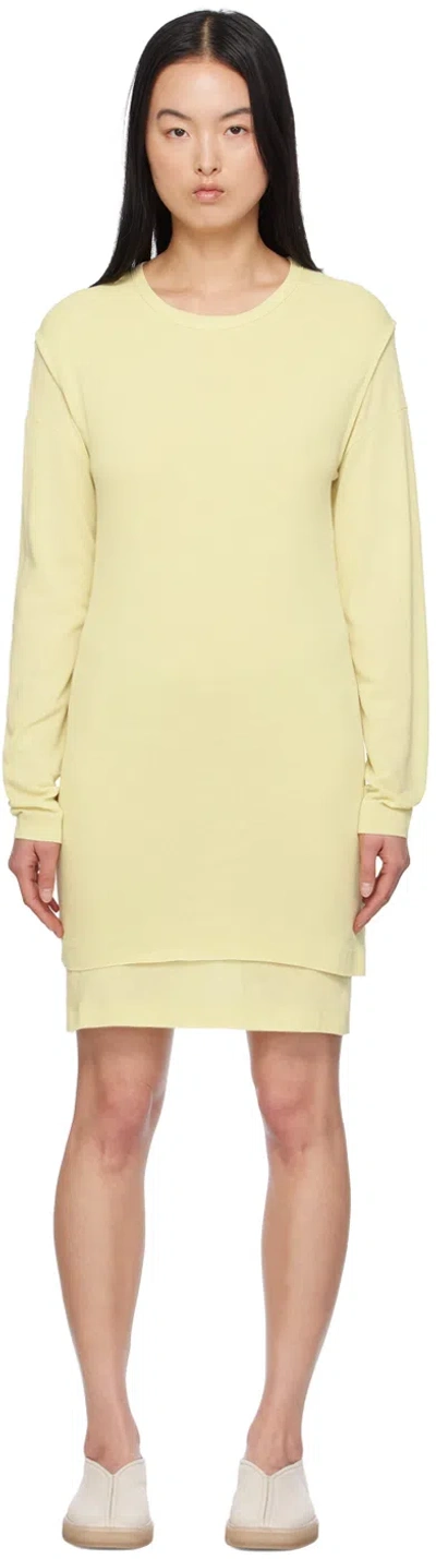 Lemaire Yellow Double Layer Minidress In Ye512 Pale Canary
