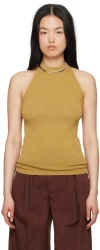 Lemaire Yellow Halter Tank Top In Ye558 Ochre Mustard