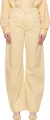 Lemaire Yellow High Waisted Curved Jeans In Yellow