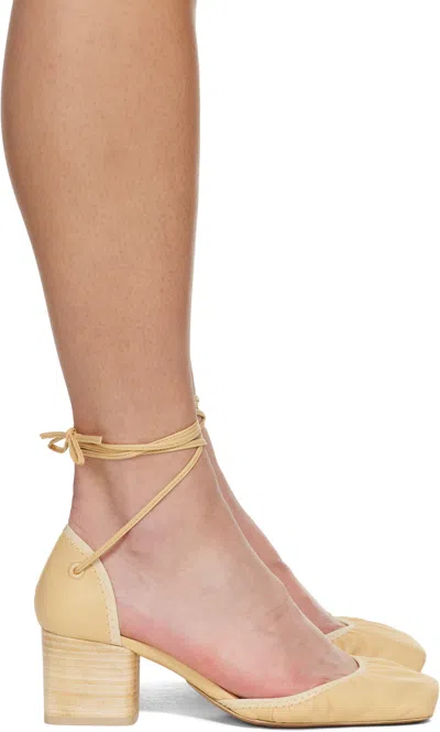 Lemaire Yellow Micro Ballerina 55 Heels In Ye504 Apricot Ice
