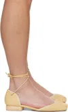 Lemaire Yellow Micro Ballerina Heeled Sandals In Ye504 Ice Apricot