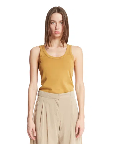 Lemaire Yellow Ochre Cotton Top In Orange