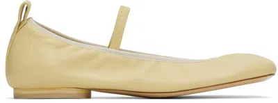 LEMAIRE YELLOW SQUARE FLAT BALLERINA FLATS