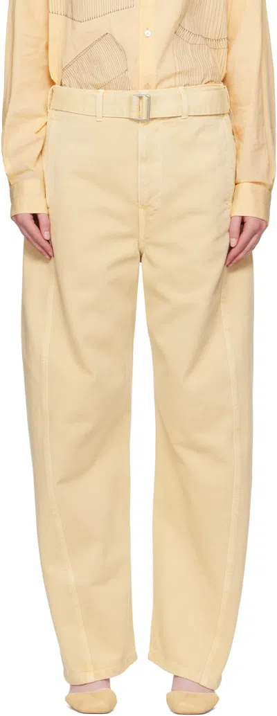 Lemaire Yellow Twisted Belted Jeans