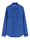 Lemaire Yoke-detail Chest-pockets Shirt In Blue