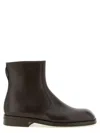 Lemaire Leather Ankle Boots In Brown